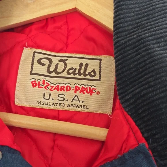 Vintage Walls Blizzard Pruf Coveralls Insulated Blue Size L/XL **